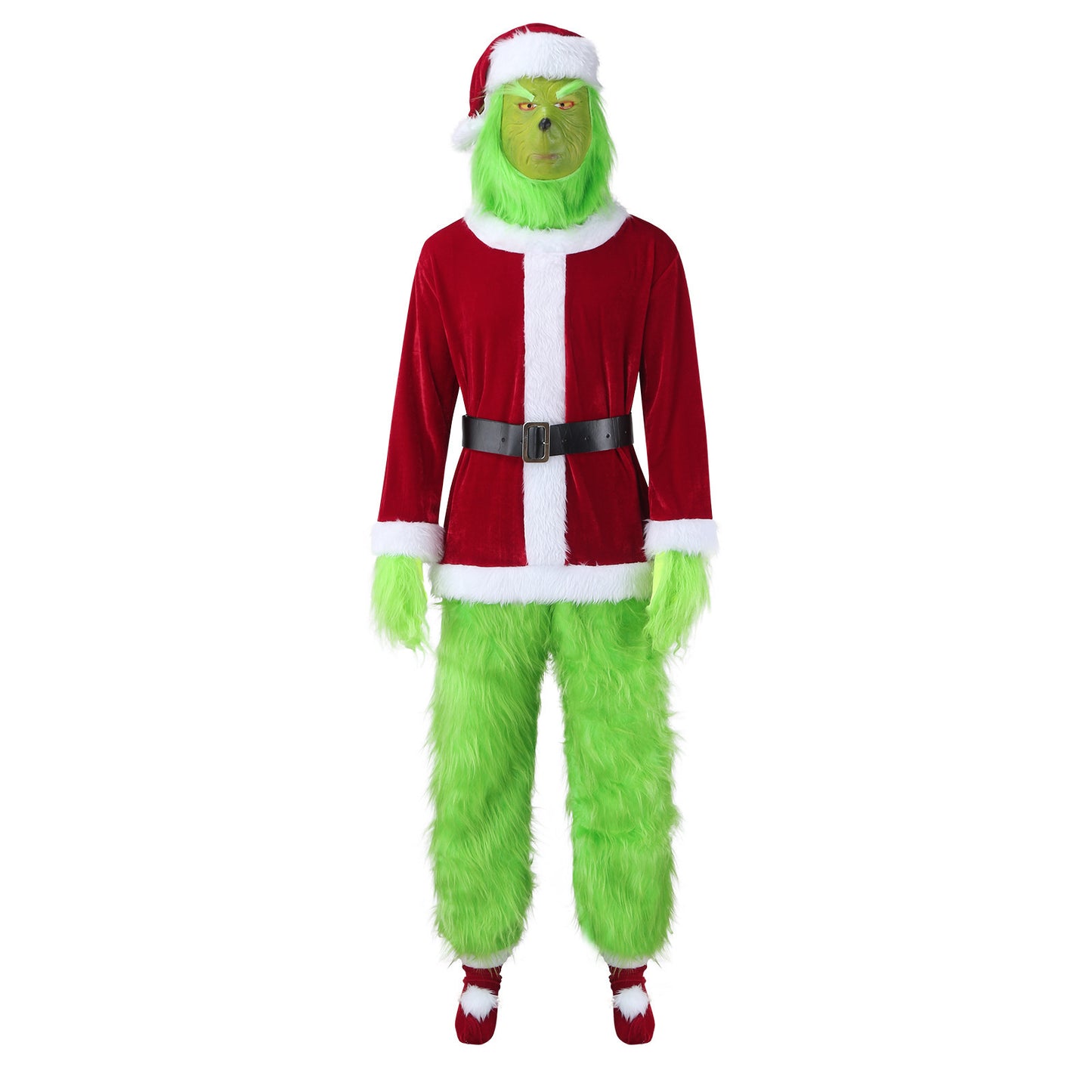 45% Off At Checkout** Christmas Costume Long-Haired Monster Cosplay Santa Claus Green Monster Grinch Christmas Performance Costume