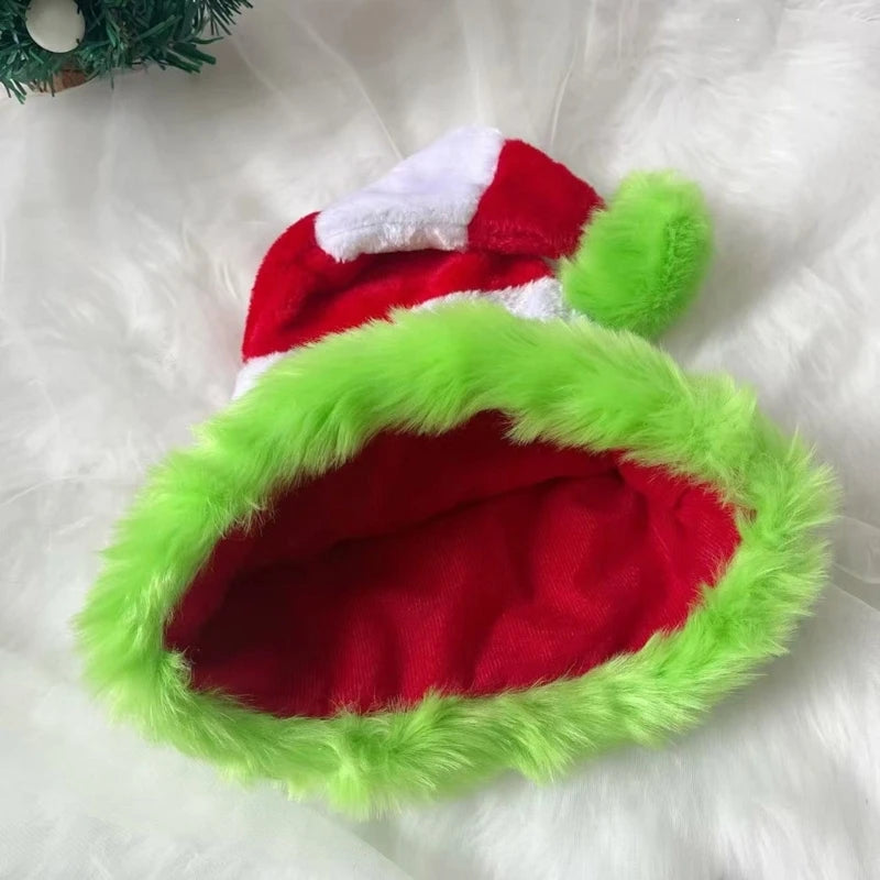 Festival Christmas Santa Hats Striped Plush Santa Caps Holiday Celebration Party Accessory Headwear for Family Wholesale
