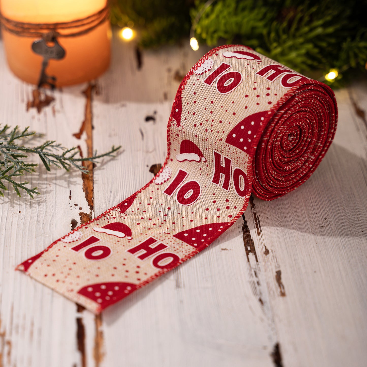 Christmas Ribbon with HOHO Print