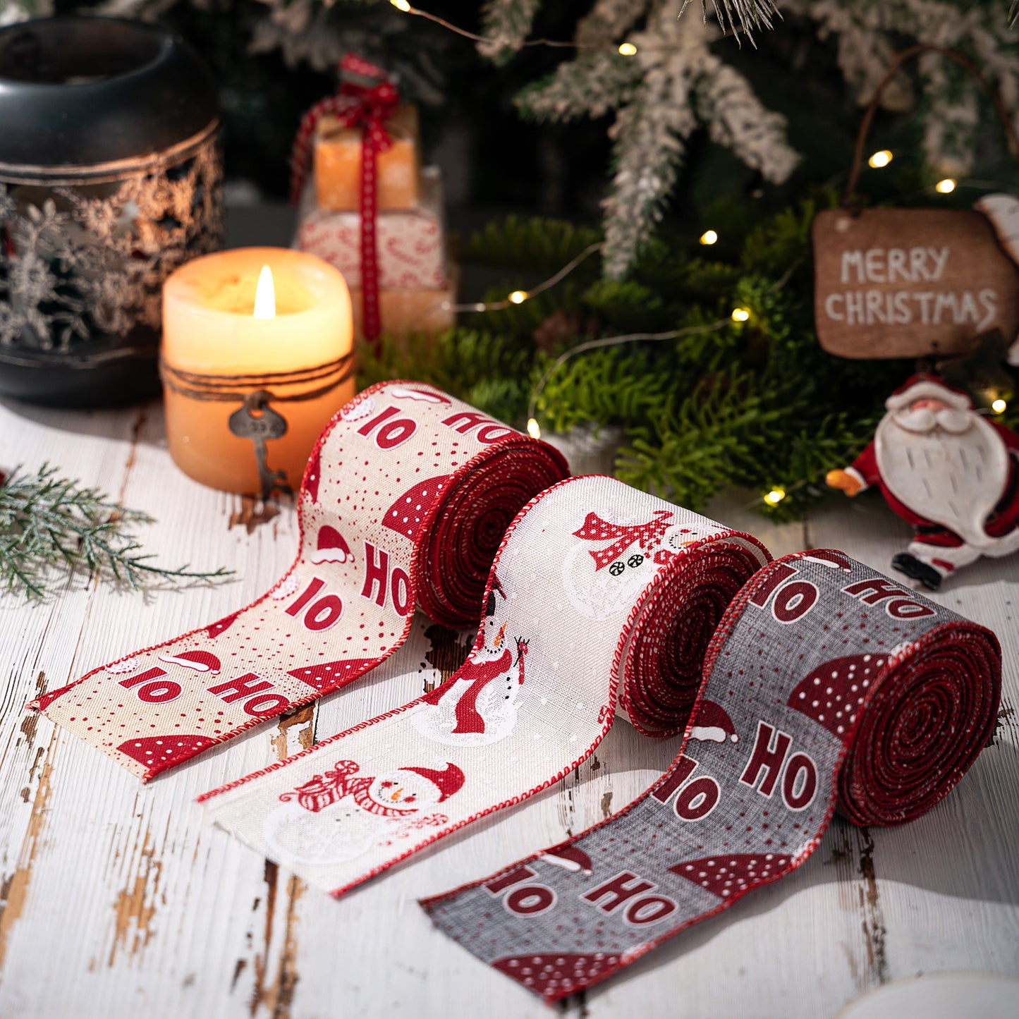 Christmas Ribbon with HOHO Print