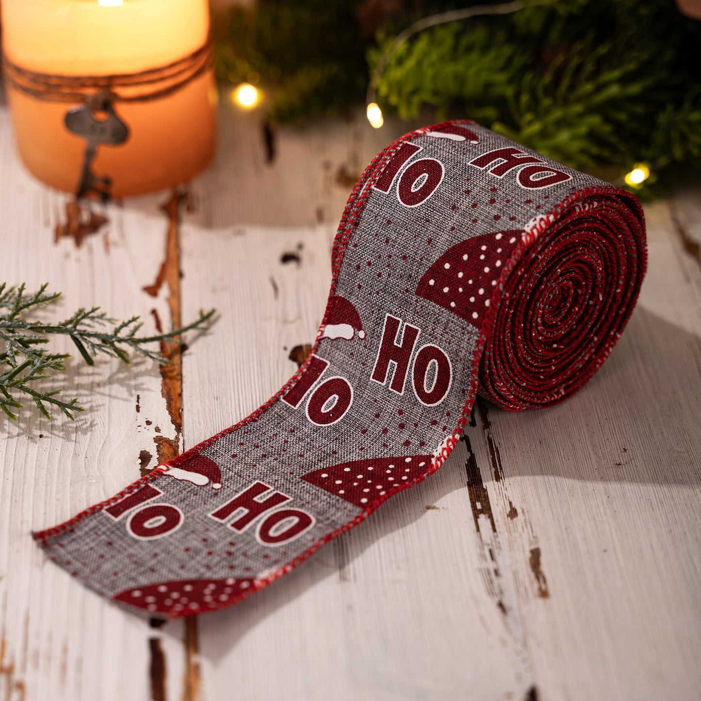 Christmas Ribbon with HOHO Print