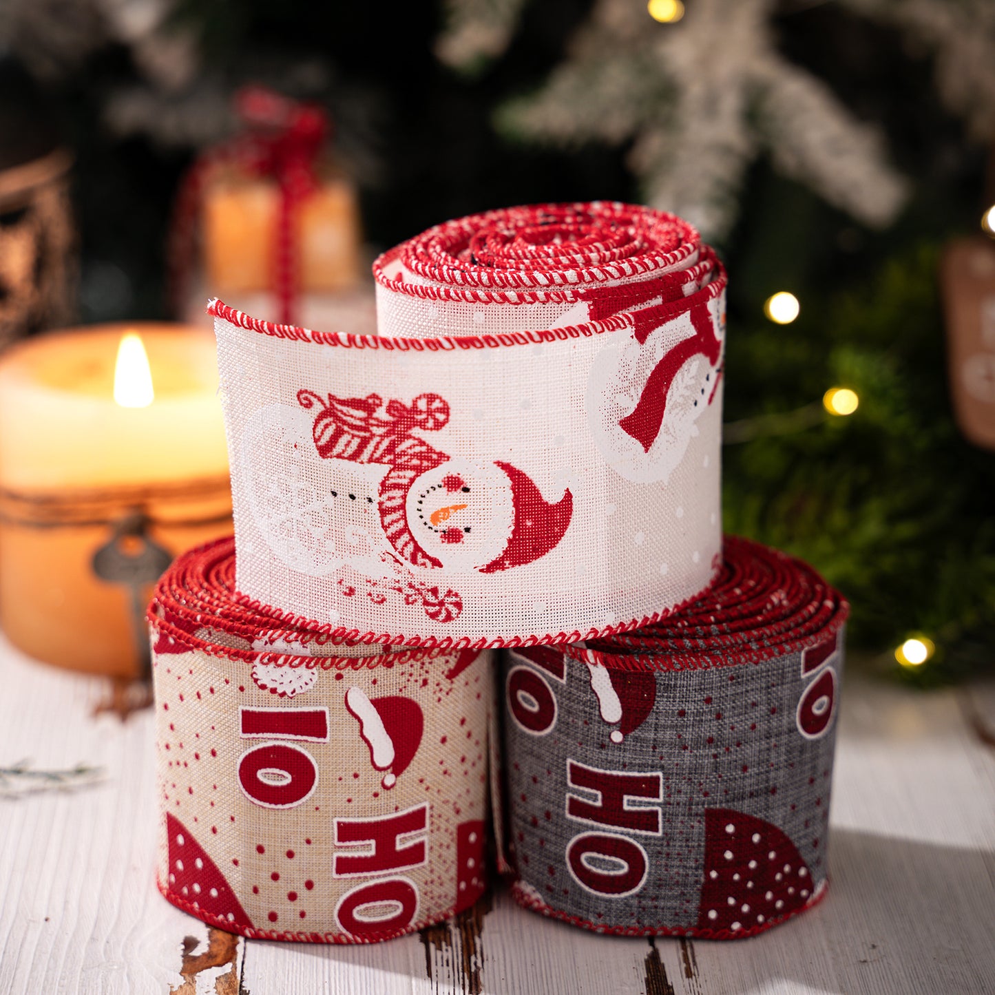 Christmas Ribbon with HOHO Print