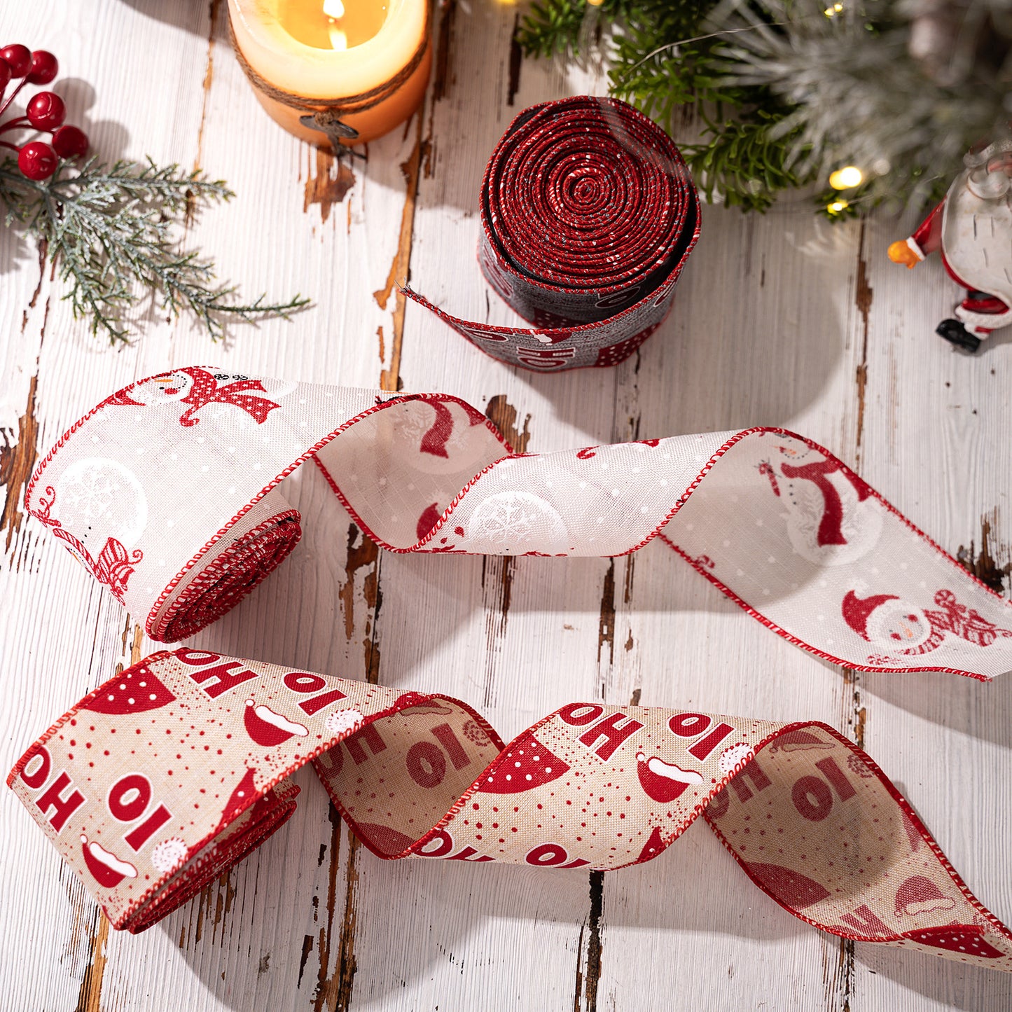 Christmas Ribbon with HOHO Print