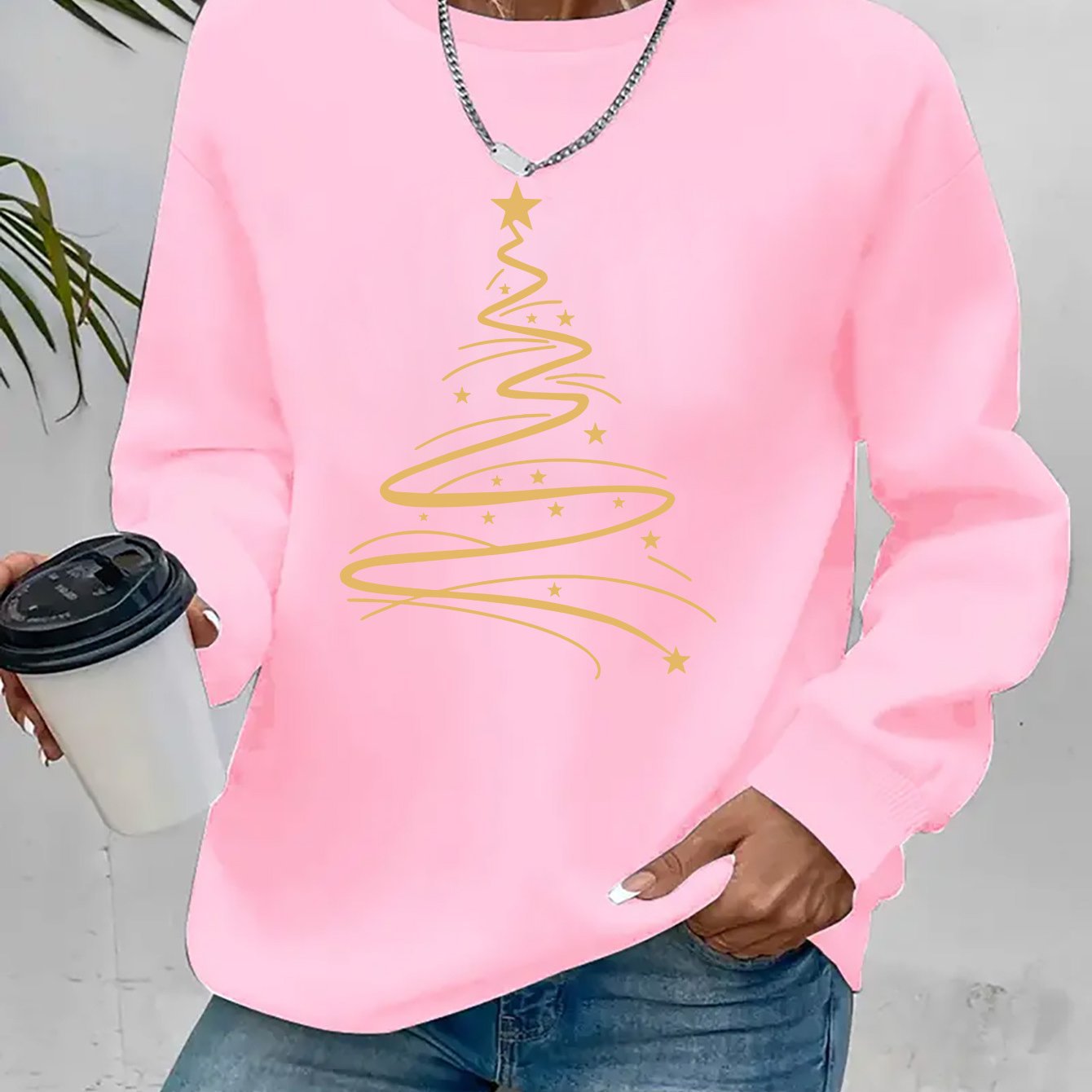 Women's Casual Christmas Print Long Sleeve Sweatshirt - Vibr