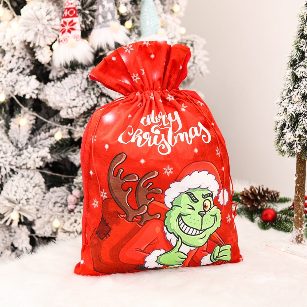 Christmas Grinch Christmas Thief Gift Bag Green Haired Monster Grinch Candy Bag Children's Festival Gift Supplies