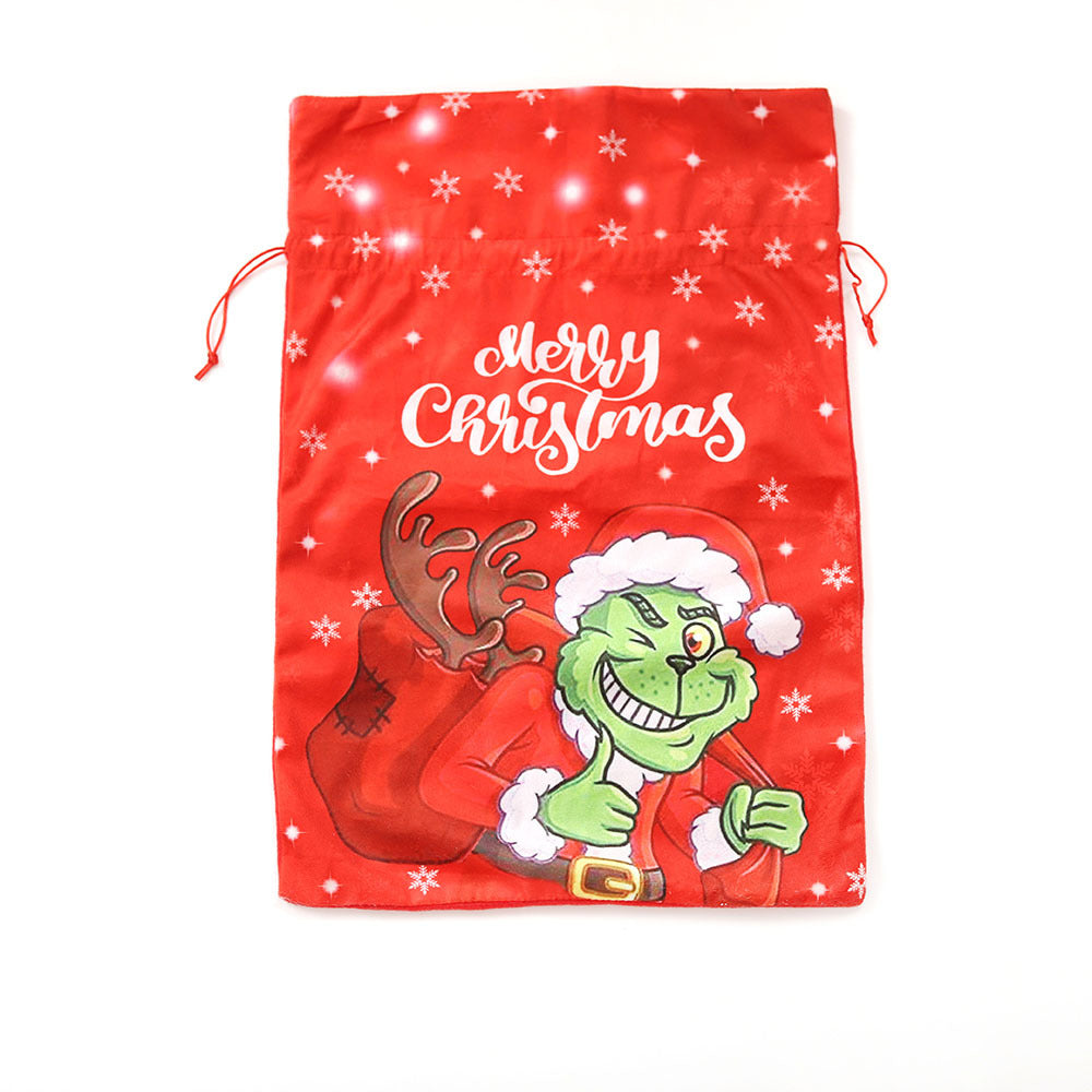 Christmas Grinch Christmas Thief Gift Bag Green Haired Monster Grinch Candy Bag Children's Festival Gift Supplies