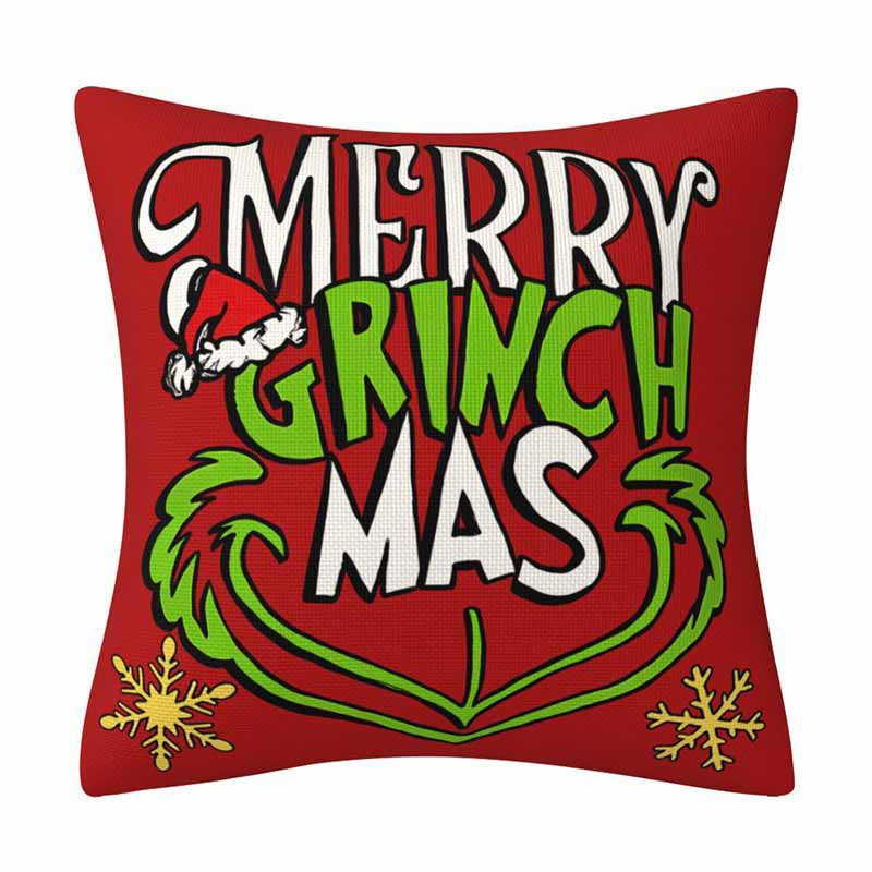 Grinch Christmas Pillow Cover Amazon Home Christmas Decoration Cushion Sofa Pillowcase Combination